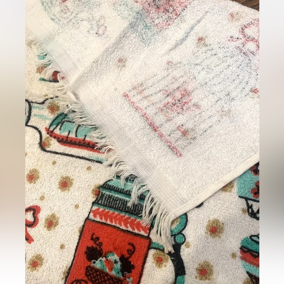 70s Retro VTG Kitchen Bath Hand Towel Fringe Stein Ship Iron - Picture 7 of 7